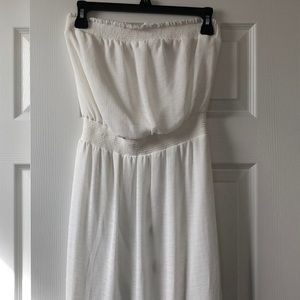 White strapless maxi dress